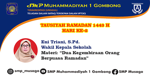 TAUSIYAH RAMADAN 1443 ENI TRIANI S.Pd. Hari Ke 2